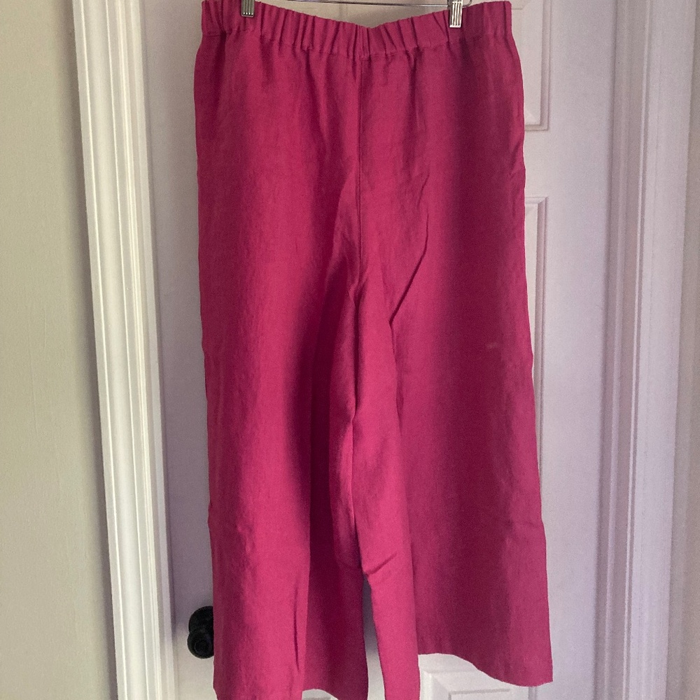 NotPerfect Linen WELS Wide Leg Pants, Magenta, Size XL, New in Package
